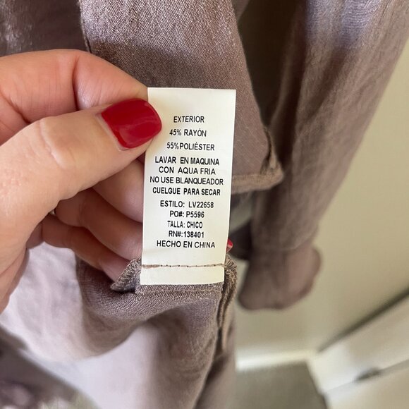 Women's L Love Long Sleeved Lightweight Ruffled Duster Purple - Small - Picture 6 of 7